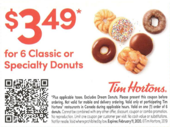 Tim Horton's Donuts  Coupon