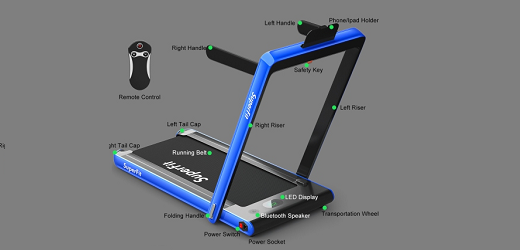 SuperFit Folding Treadmill