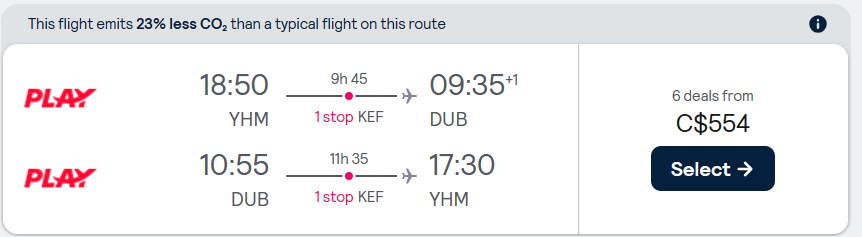 Flights From Toronto to Dublin